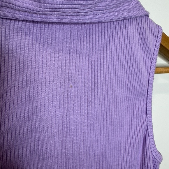 SSS Purple Sleeveless Collared Crop Top (XS) - Picture 6 of 6